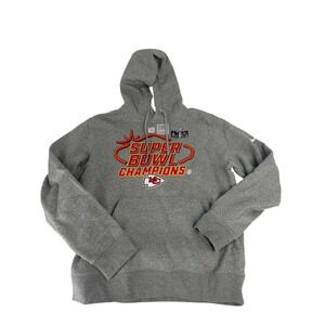 Kansas City Chiefs Nike Mens Grey Size XL Super Bowl LVIII Champions Hoodie New